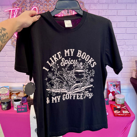 Books Spicy, Coffee Icy T-Shirt