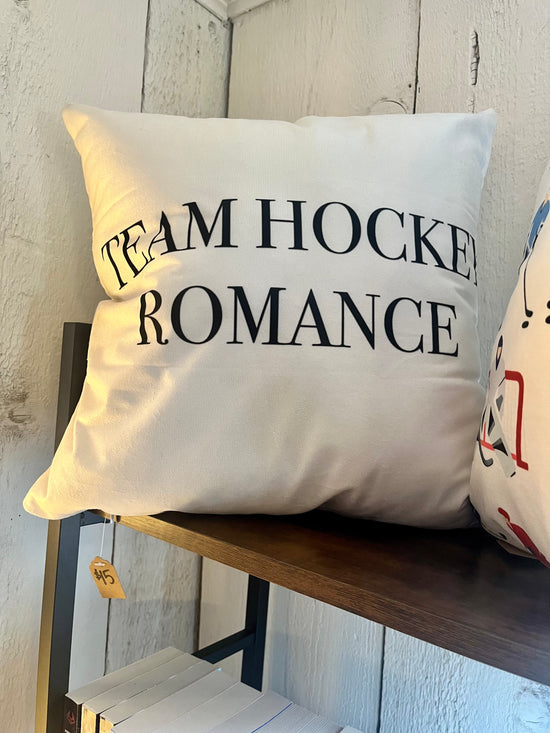 Team Hockey Romance Throw Pillow
