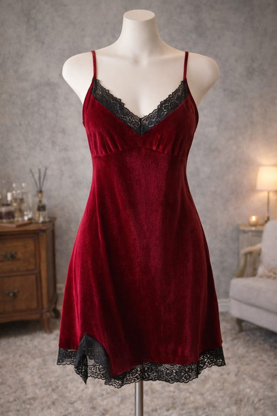 Red Velvet Nightgown