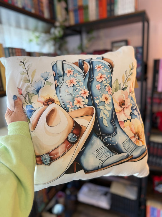 Cowboy Boot Throw Pillow