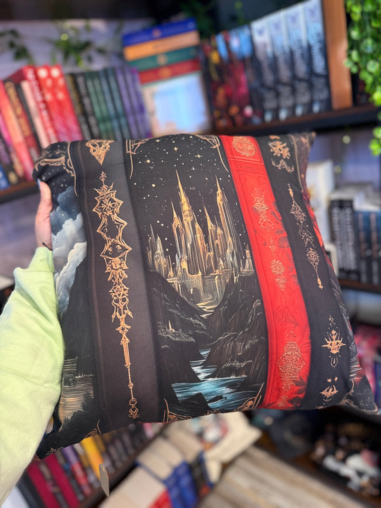 Fantasy Books w/ Castle Throw Pillow