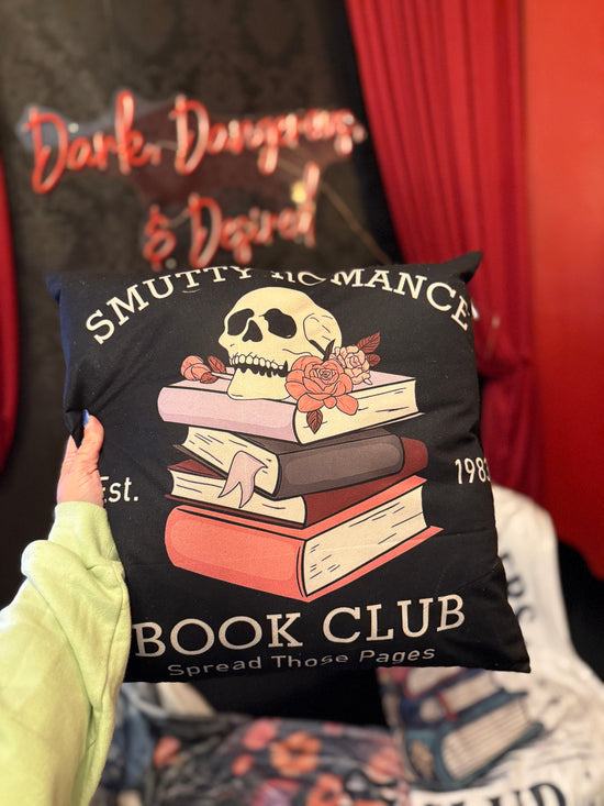 Smutty Romance Book Club Throw Pillow