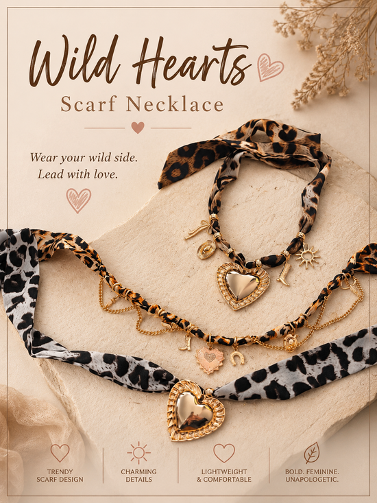 Wild Hearts Scarf Necklace
